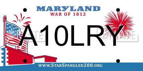A10LRY Maryland License Plate