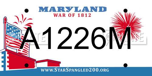 A1226M Maryland License Plate