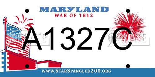 A1327C Maryland License Plate