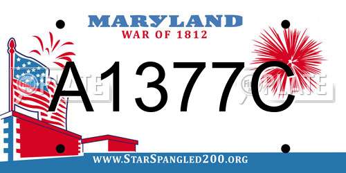 A1377C Maryland License Plate