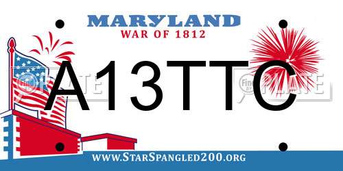 A13TTC Maryland License Plate
