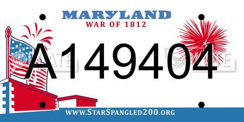 A149404 Maryland License Plate