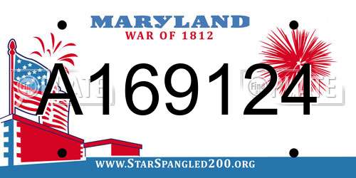 A169124 Maryland License Plate