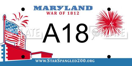 A18 Maryland License Plate