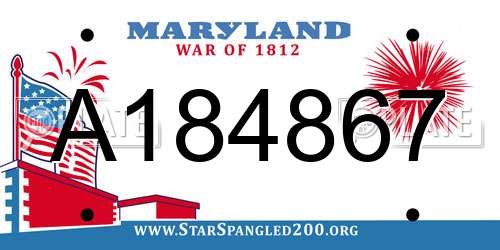 A184867 Maryland License Plate