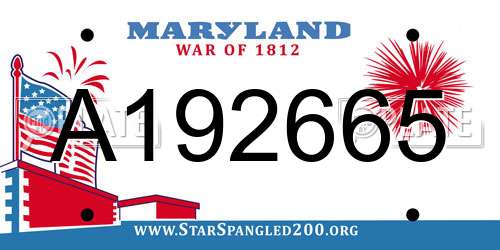 A192665 Maryland License Plate