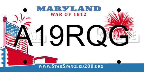 A19RQG Maryland License Plate
