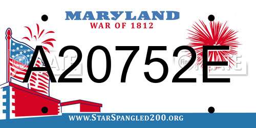 A20752E Maryland License Plate