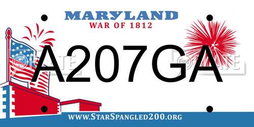 A207GA Maryland License Plate