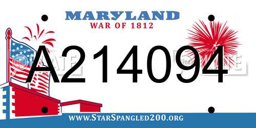 A214094 Maryland License Plate