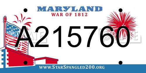 A215760 Maryland License Plate