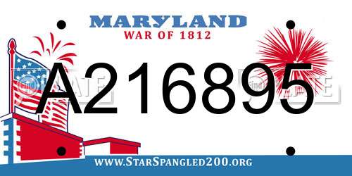 A216895 Maryland License Plate