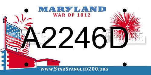 A2246D Maryland License Plate