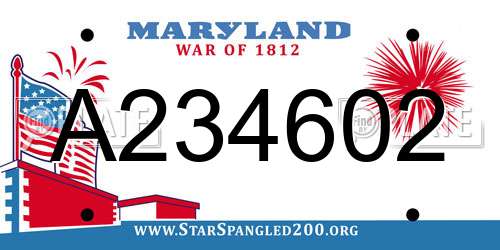 A234602 Maryland License Plate