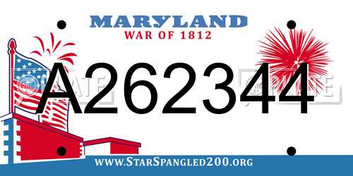 A262344 Maryland License Plate