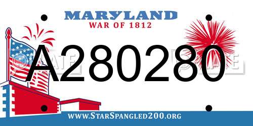 A280280 Maryland License Plate