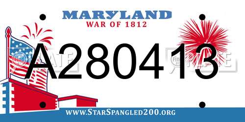 A280413 Maryland License Plate