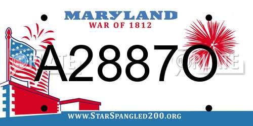 A2887O Maryland License Plate