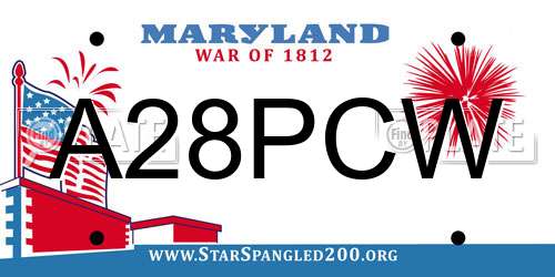 A28PCW Maryland License Plate