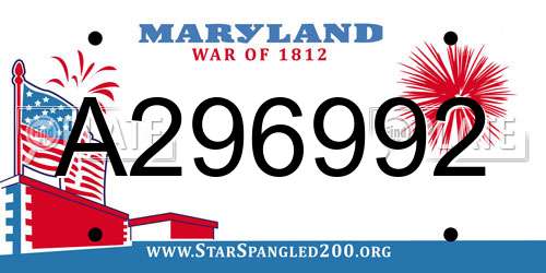 A296992 Maryland License Plate