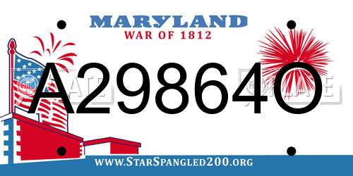 A29864O Maryland License Plate