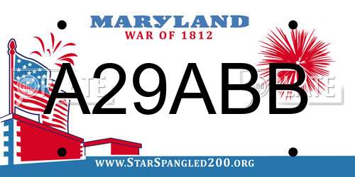 A29ABB Maryland License Plate