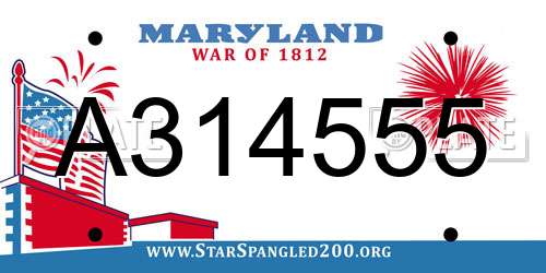 A314555 Maryland License Plate
