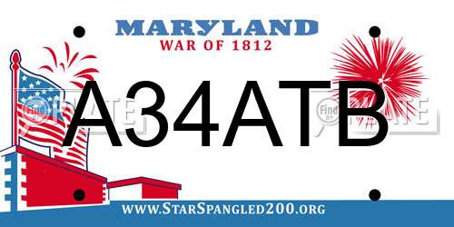 A34ATB Maryland License Plate