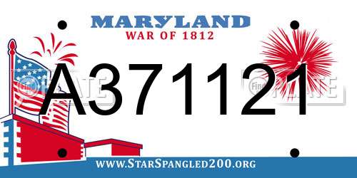 A371121 Maryland License Plate