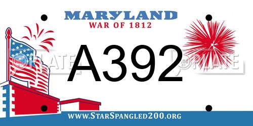 A392 Maryland License Plate