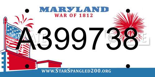 A399738 Maryland License Plate