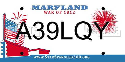 A39LQY Maryland License Plate