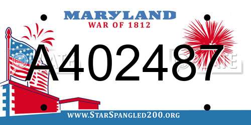 A402487 Maryland License Plate