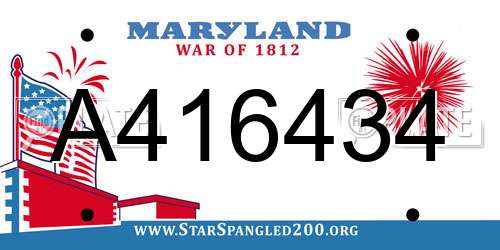 A416434 Maryland License Plate