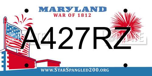 A427RZ Maryland License Plate