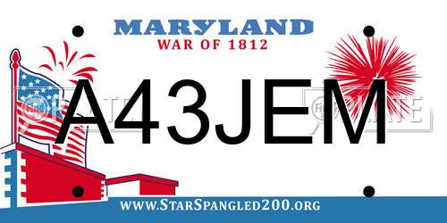 A43JEM Maryland License Plate