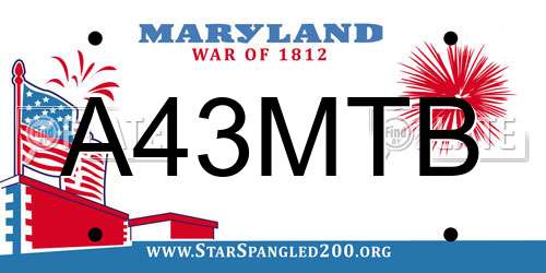 A43MTB Maryland License Plate