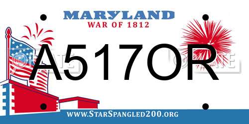 A517OR Maryland License Plate