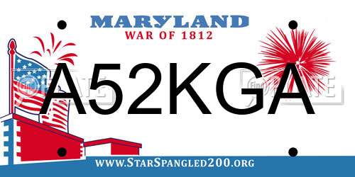 A52KGA Maryland License Plate