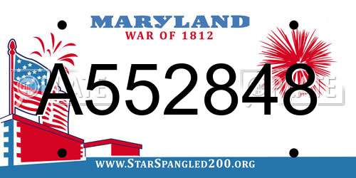 A552848 Maryland License Plate