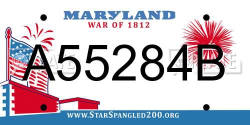 A55284B Maryland License Plate