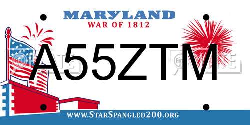 A55ZTM Maryland License Plate
