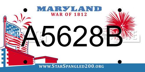A5628B Maryland License Plate
