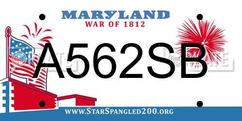 A562SB Maryland License Plate