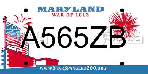 A565ZB Maryland License Plate