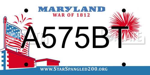 A575BT Maryland License Plate