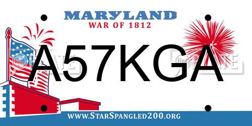 A57KGA Maryland License Plate