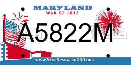 A5822M Maryland License Plate