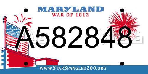A582848 Maryland License Plate