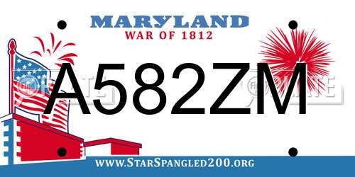 A582ZM Maryland License Plate
